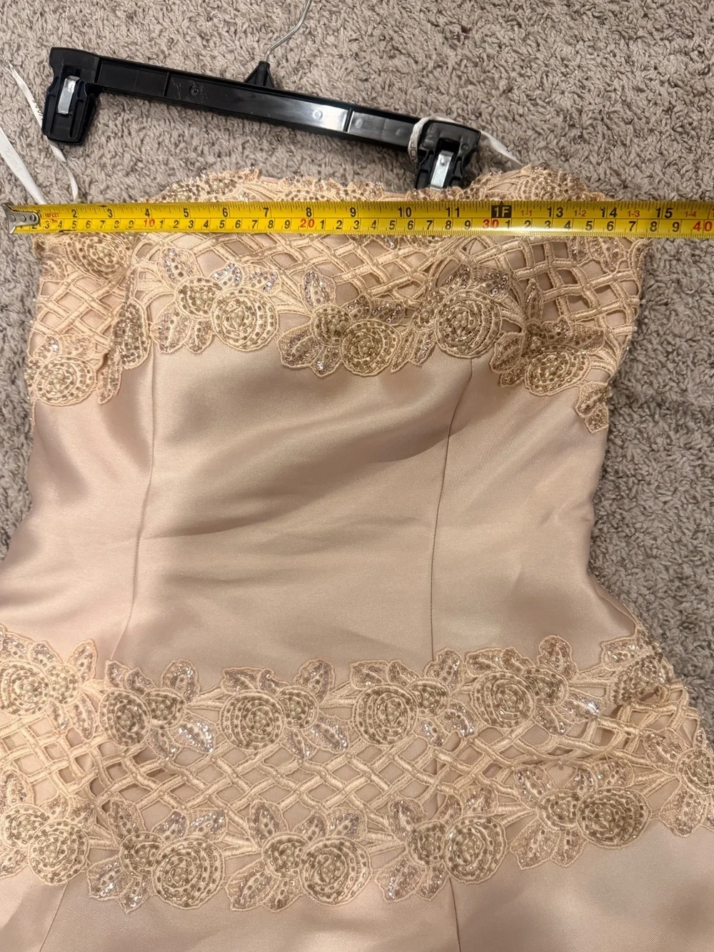 Jovani‎ Champagne Beaded A-Line Formal/Wedding Dress